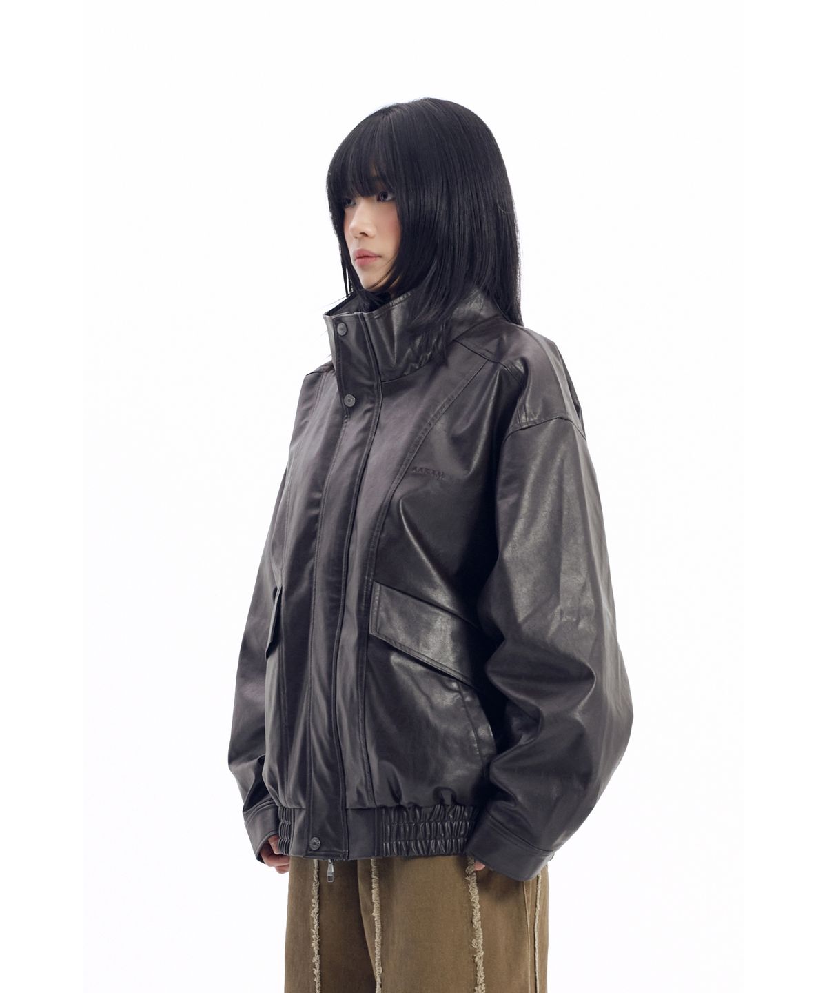 아캄(AAKAM) Dad Leather Jacket (Brown)