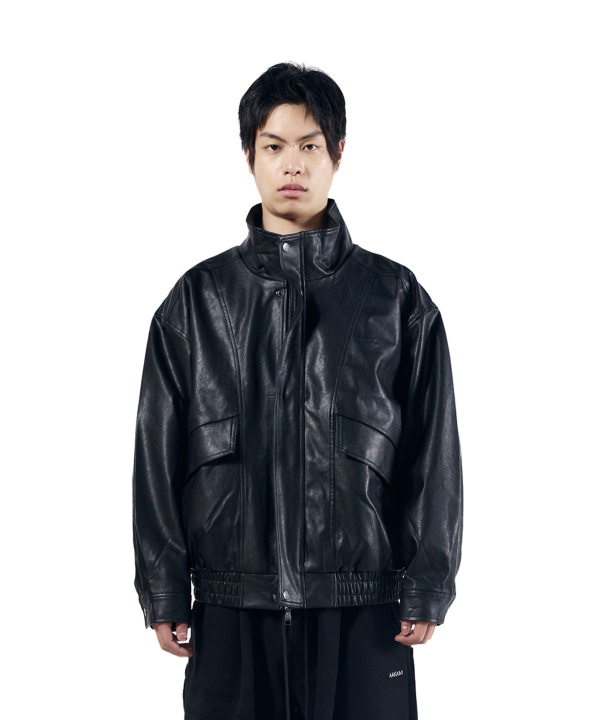 아캄(AAKAM) Dad Leather Jacket (Black)