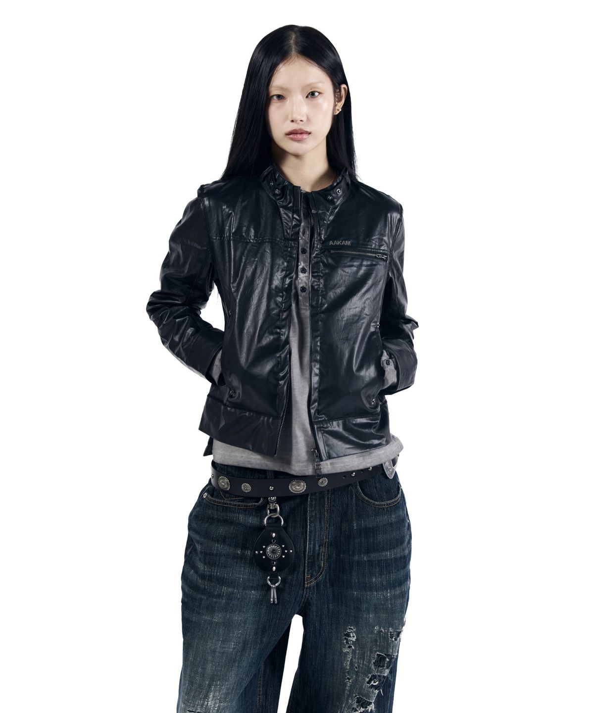 아캄(AAKAM) Technical Coated Jacket (Black)