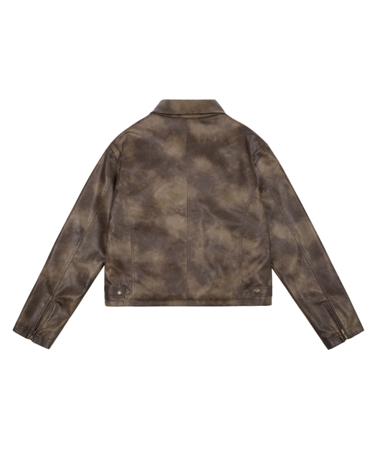 아캄(AAKAM) Salt Washed Leather Jacket (Brown)