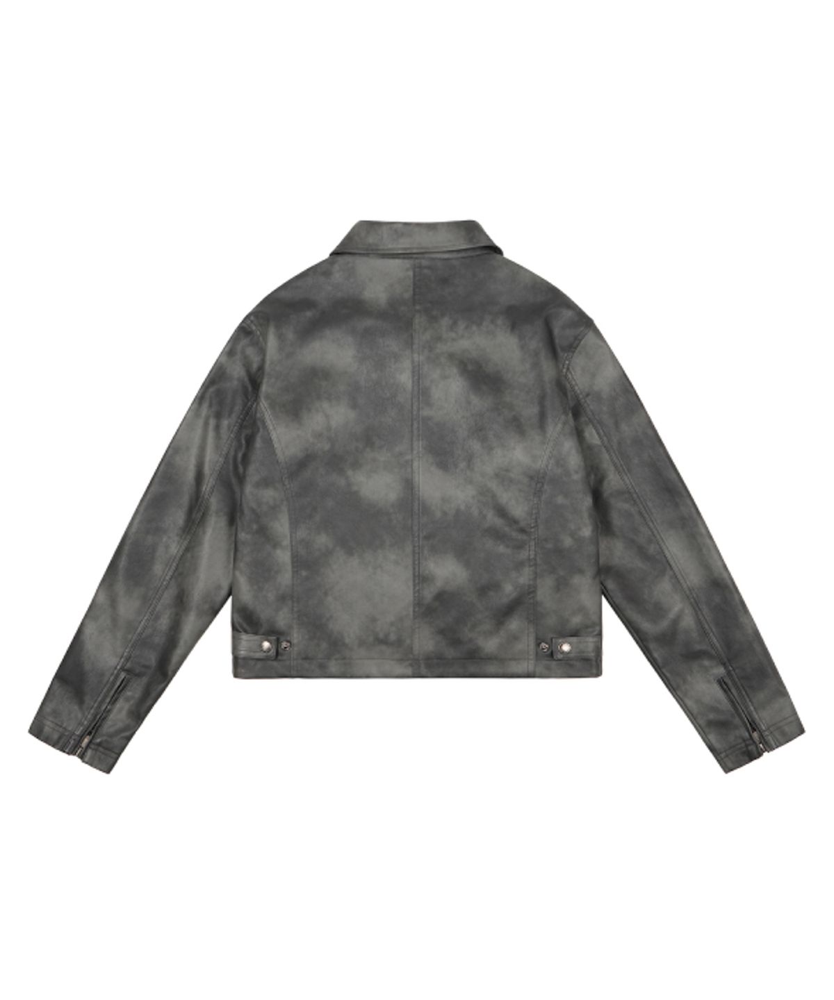 아캄(AAKAM) Salt Washed Leather Jacket (Black)