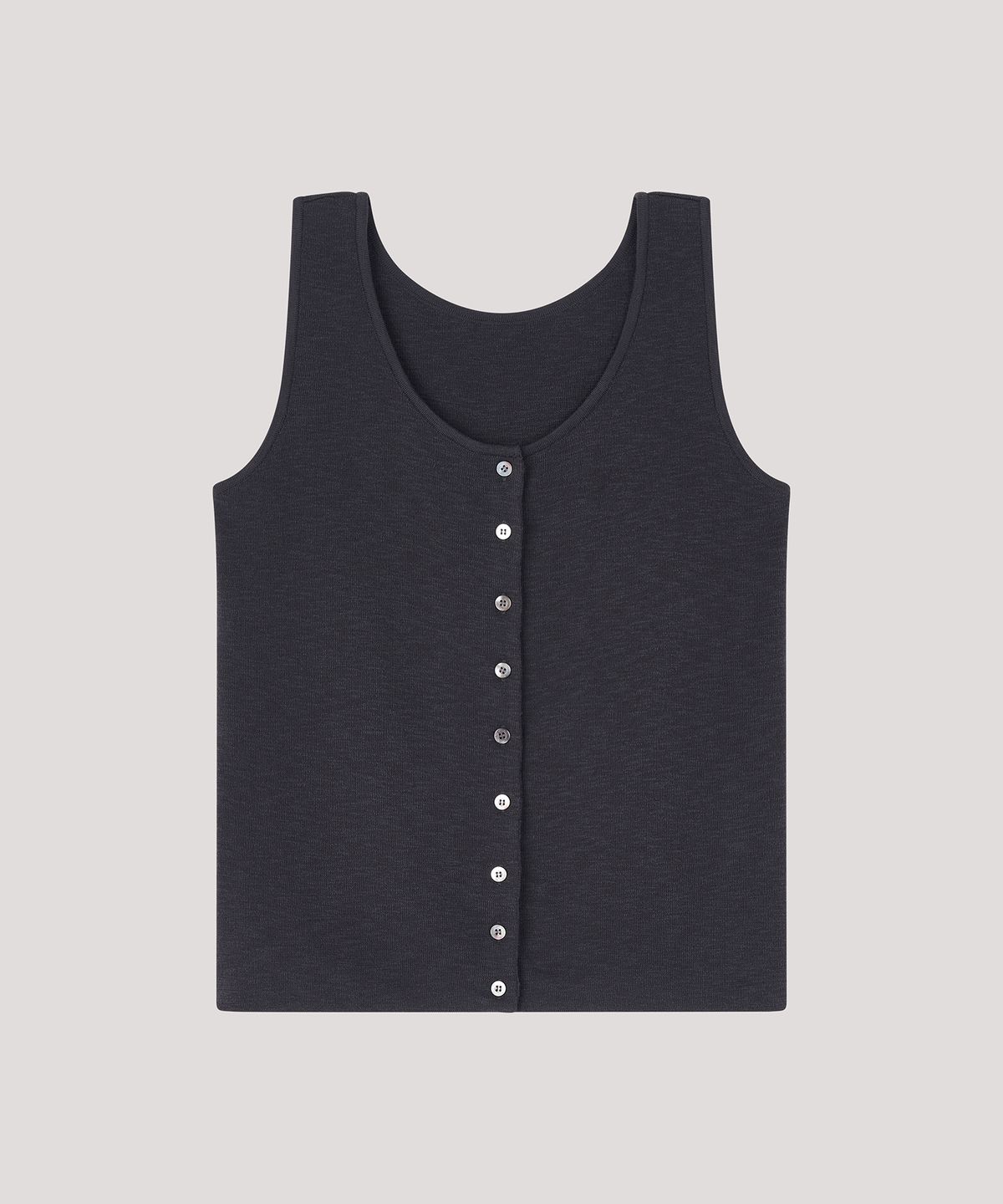 더 릴(THE LILLE) Button Sleeveless Knit_Charcoal