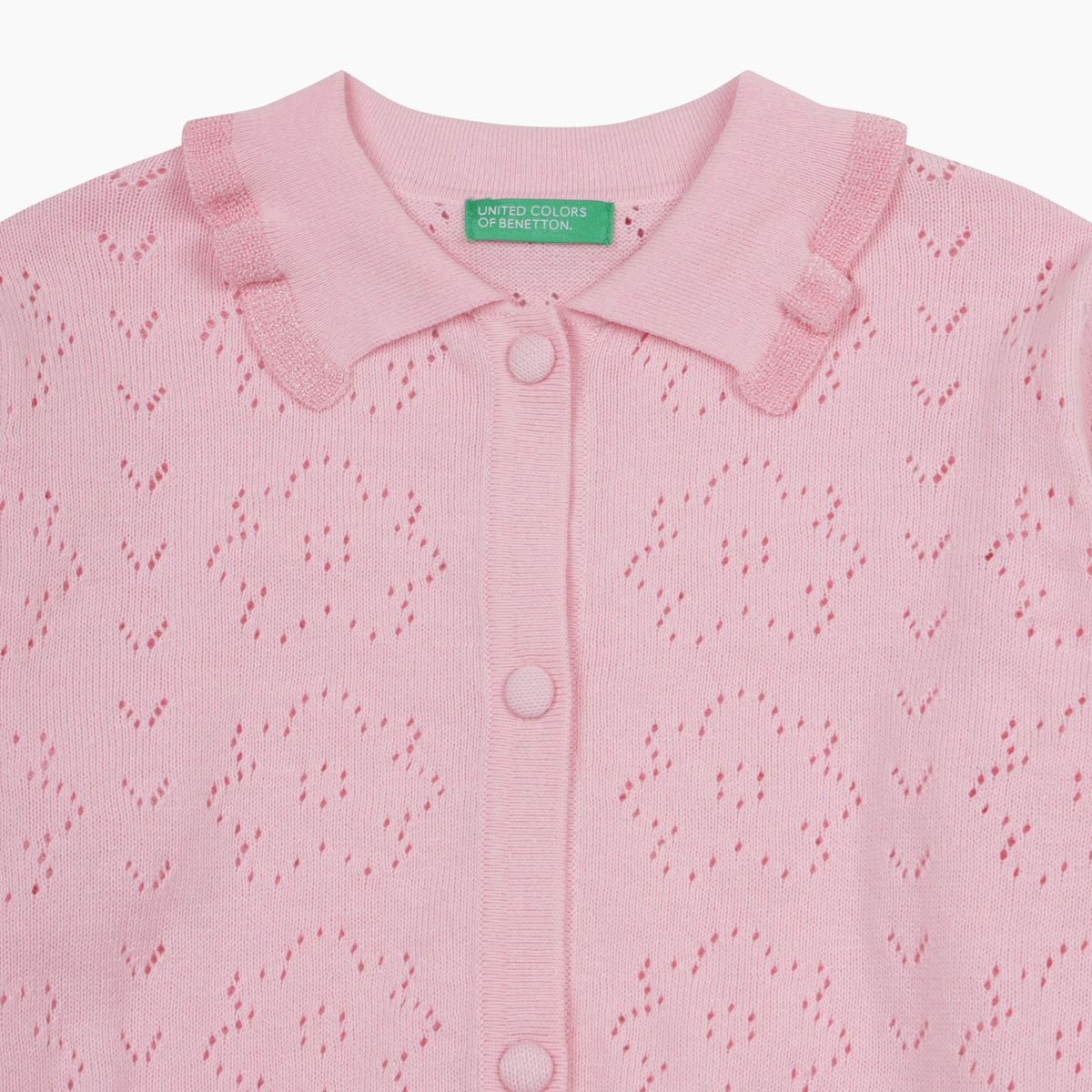 베네통키즈(BENETTONKIDS) 베베핑크 플라워 가디건_QAKC03611PK