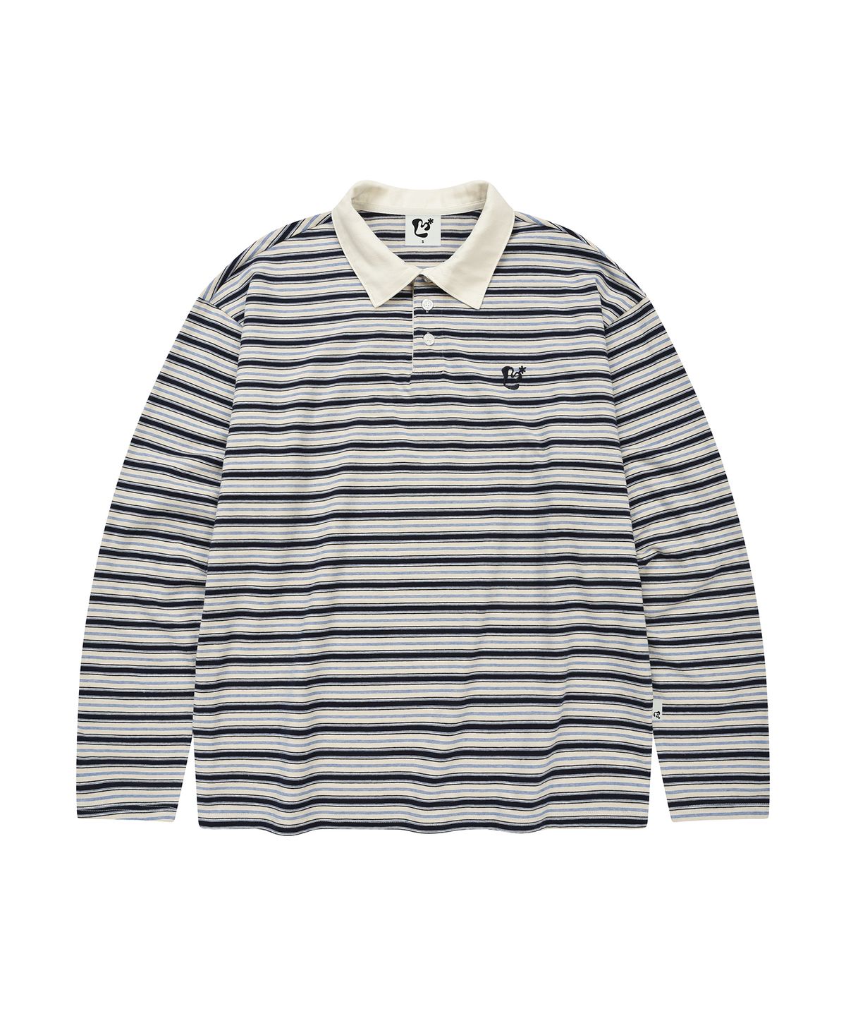 엘엠알(LMR) 멀티 스트라이프 카라 긴팔 티셔츠 NAVY