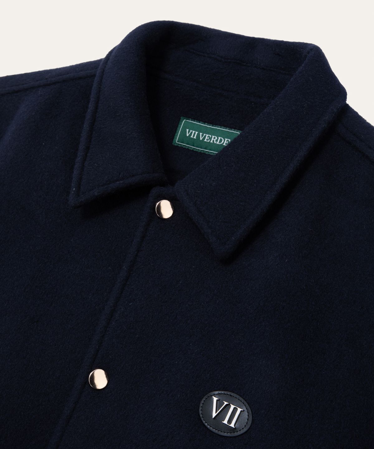 비베르데(VIIVERDE) Wool Varsity Jacket Navy