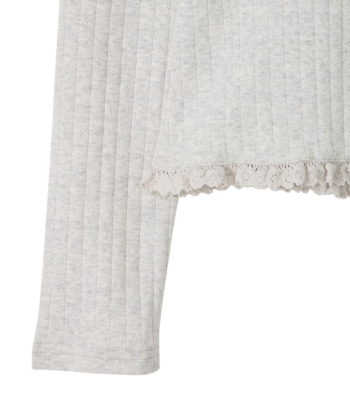 단델(DANDEL) DD diagonal henley neck long sleeve (LIGHT GREY)