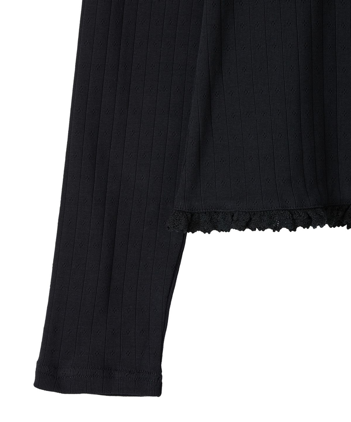 단델(DANDEL) DD diagonal henley neck long sleeve (BLACK)