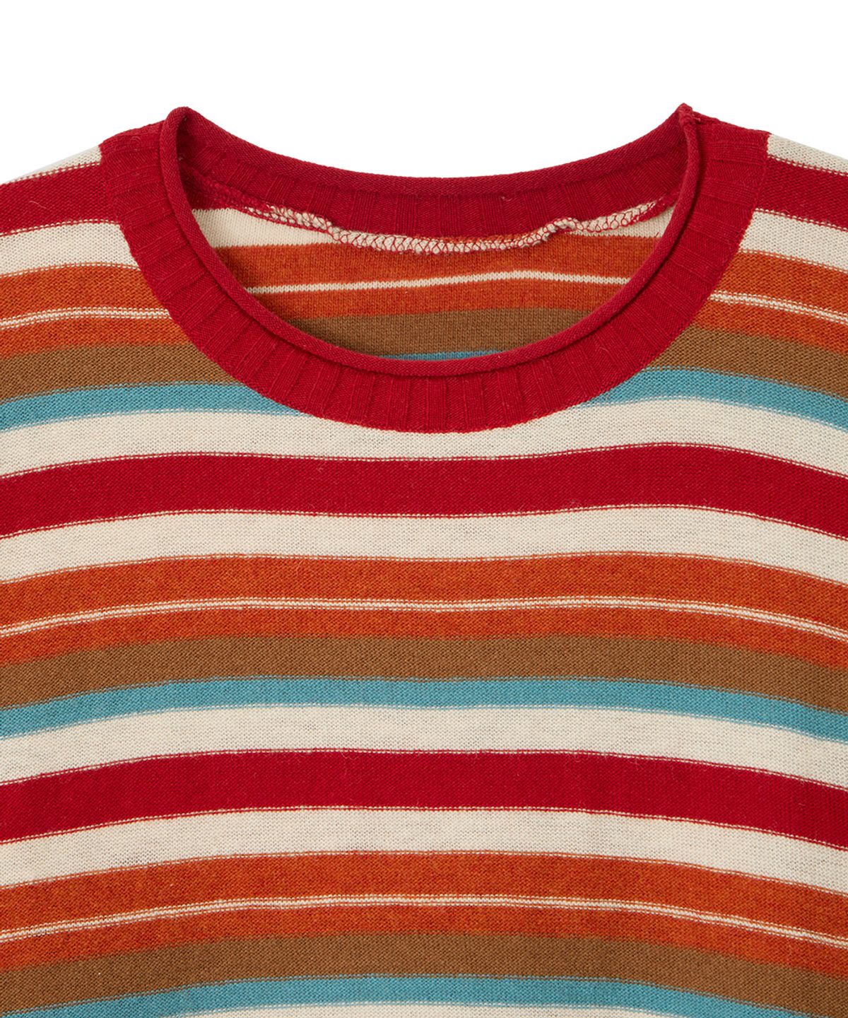 단델(DANDEL) DD mori stripe damaged knit (RED)