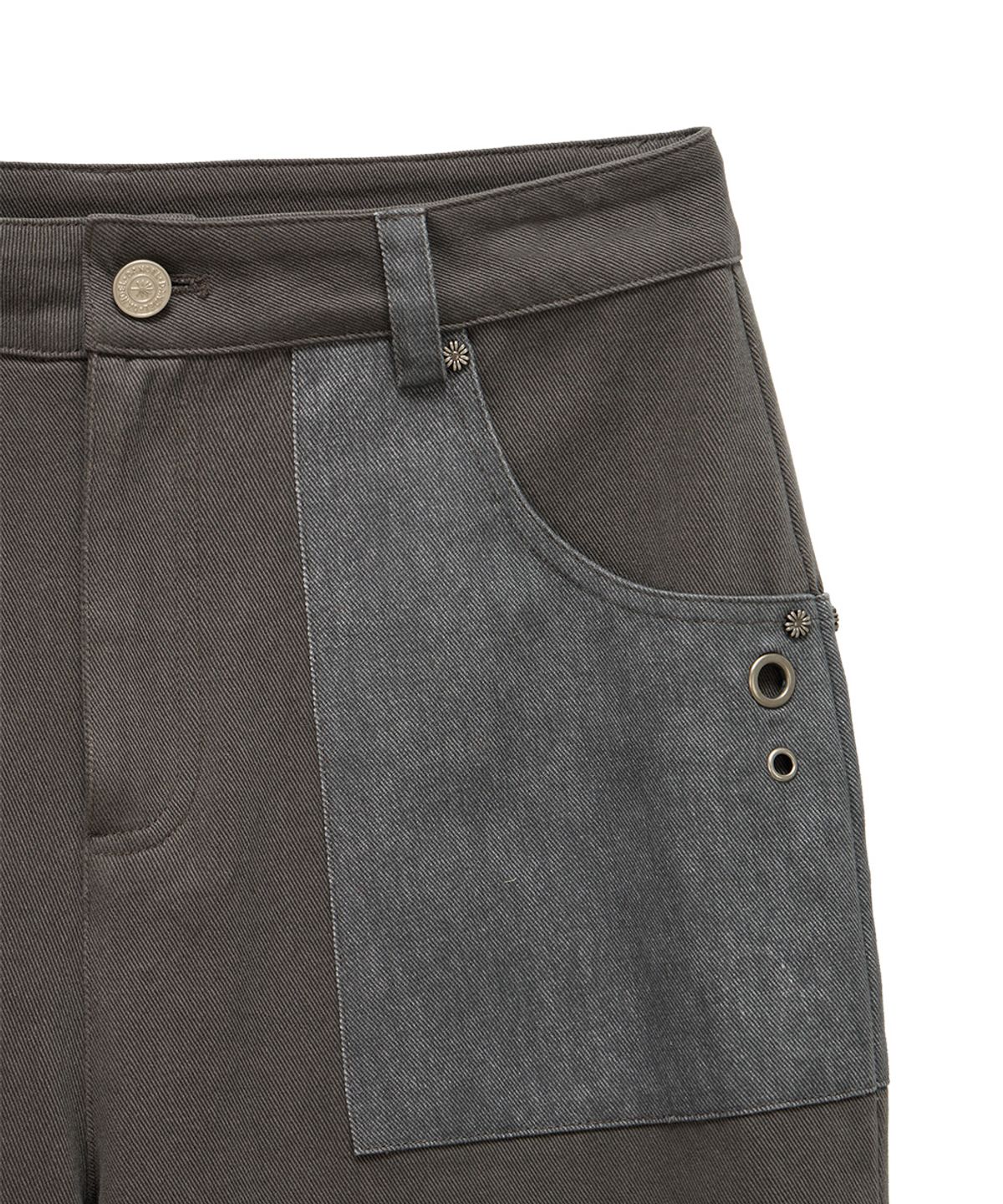 단델(DANDEL) DD dyed fatigue roll-up pants (CHARCOAL)