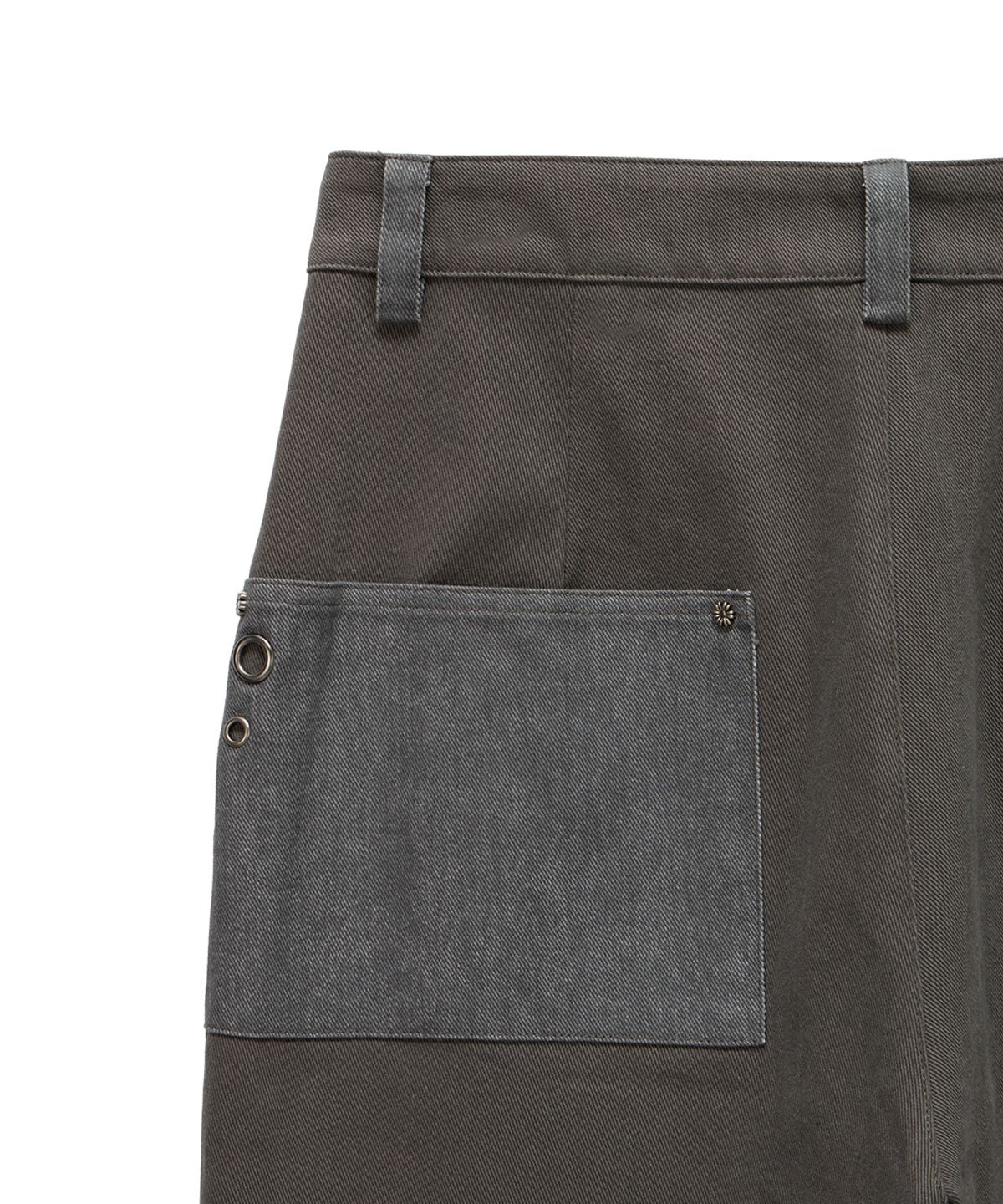 단델(DANDEL) DD dyed fatigue roll-up pants (CHARCOAL)