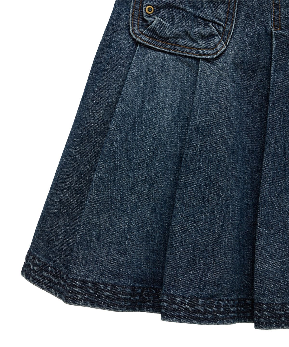 단델(DANDEL) DD four-stitch denim skirt (INDIGO)