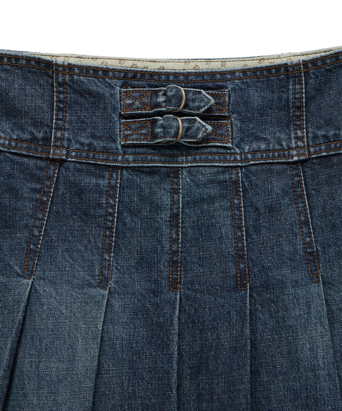 단델(DANDEL) DD four-stitch denim skirt (INDIGO)
