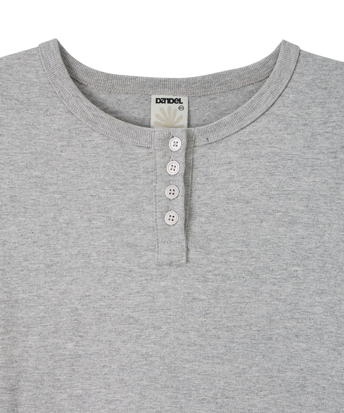 단델(DANDEL) DD henley neck pleated midi dress (GREY)