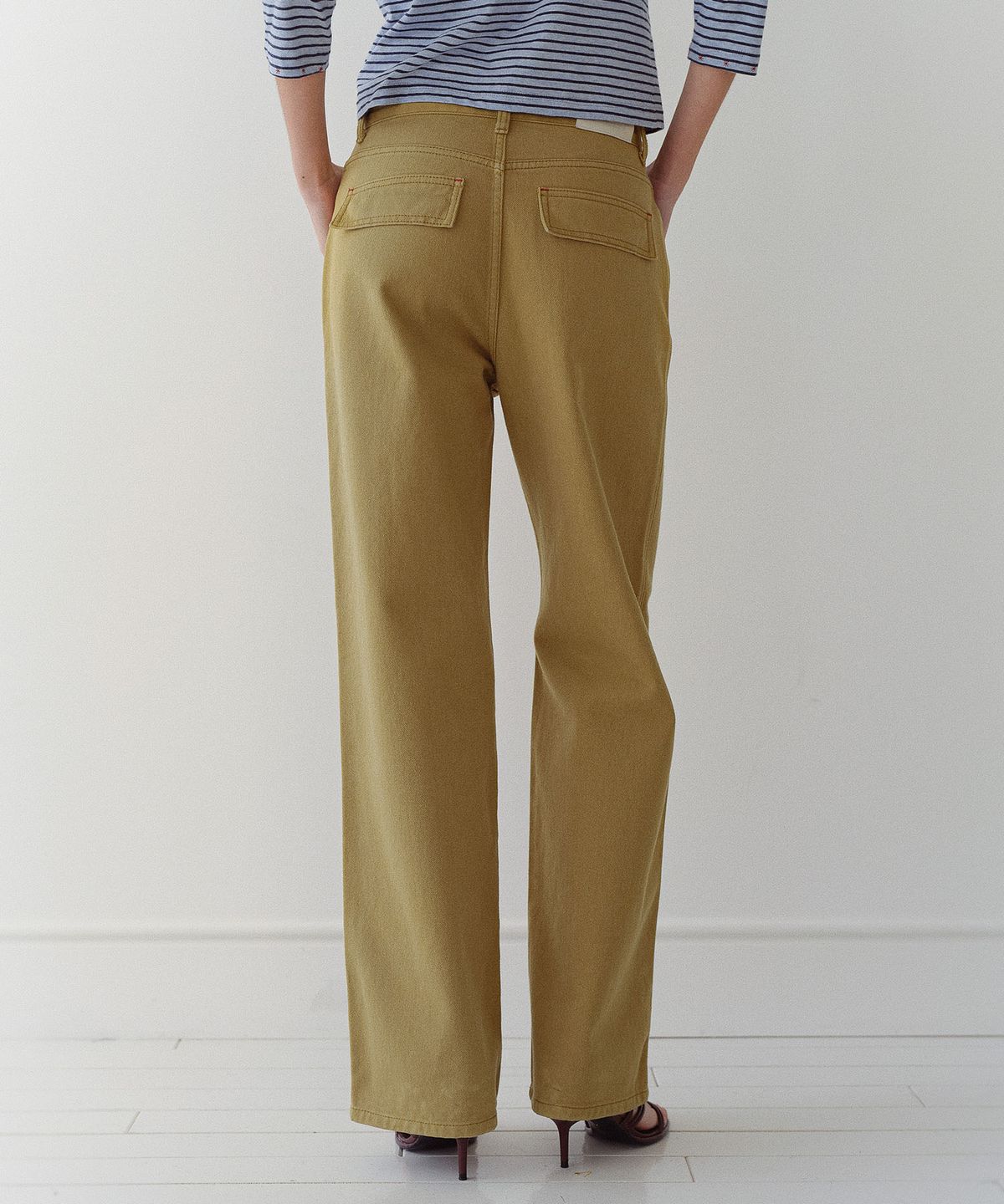 엔오르(EN OR) COLOR COTTON STRAIGHT PANTS - MUSTARD