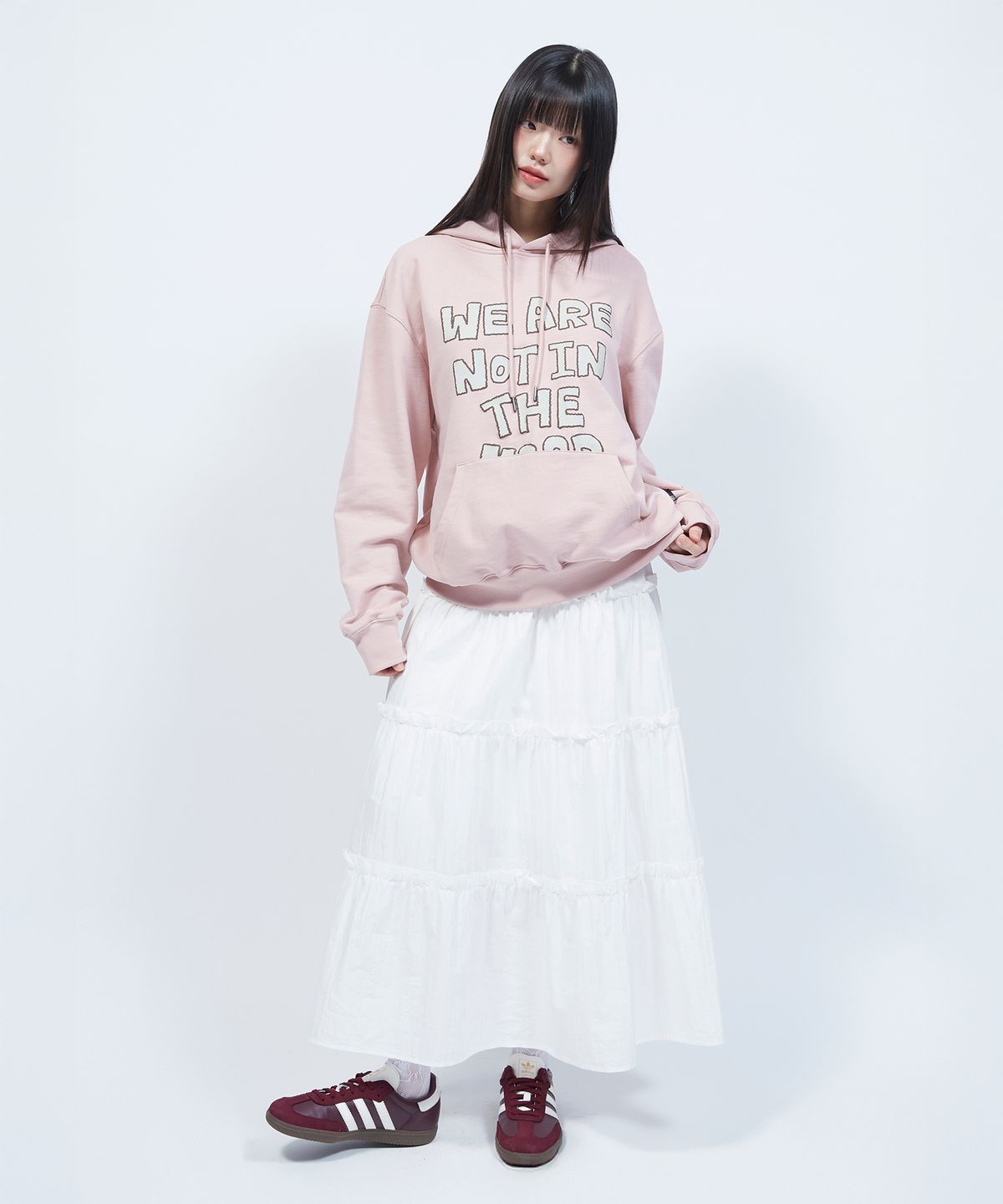 엘엠알(LMR) 레터링 캣 포인트 그래픽 후드 PINK