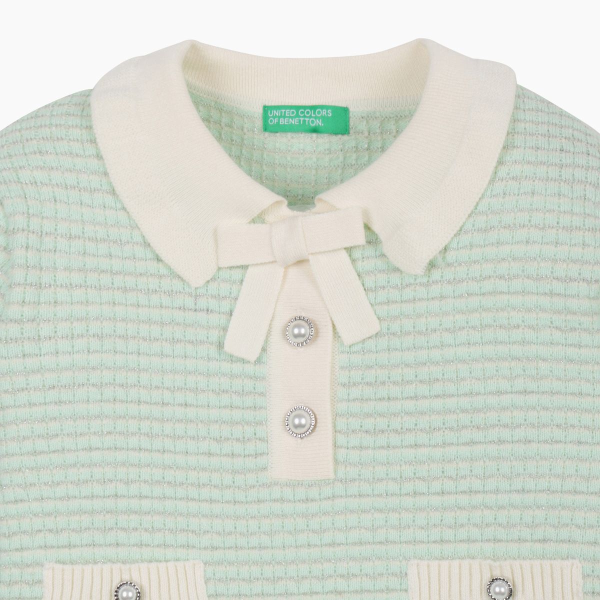 베네통키즈(BENETTONKIDS) 트위드 샤 니트 원피스_QAOP08611MT