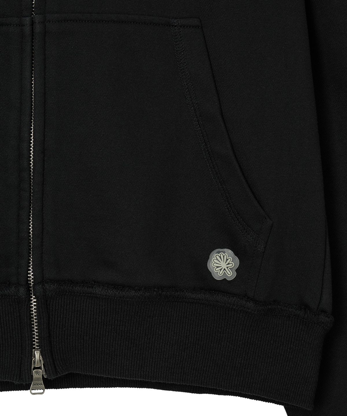 단델(DANDEL) DD chest panel hoodie zip-up (BLACK)