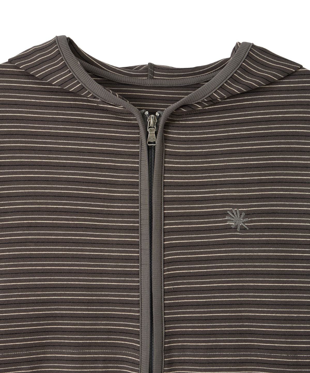 단델(DANDEL) DD stripe trim hoodie zip-up (BROWN)
