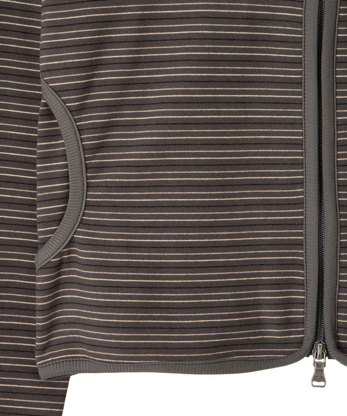 단델(DANDEL) DD stripe trim hoodie zip-up (BROWN)