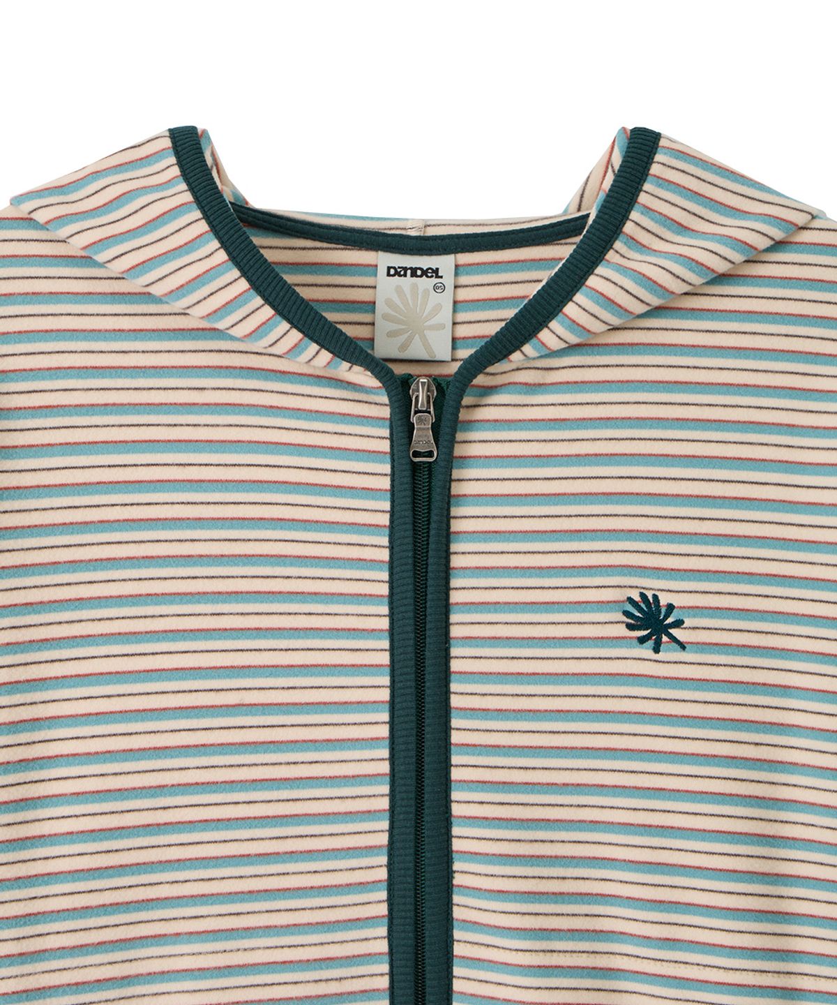 단델(DANDEL) DD stripe trim hoodie zip-up (MINT)