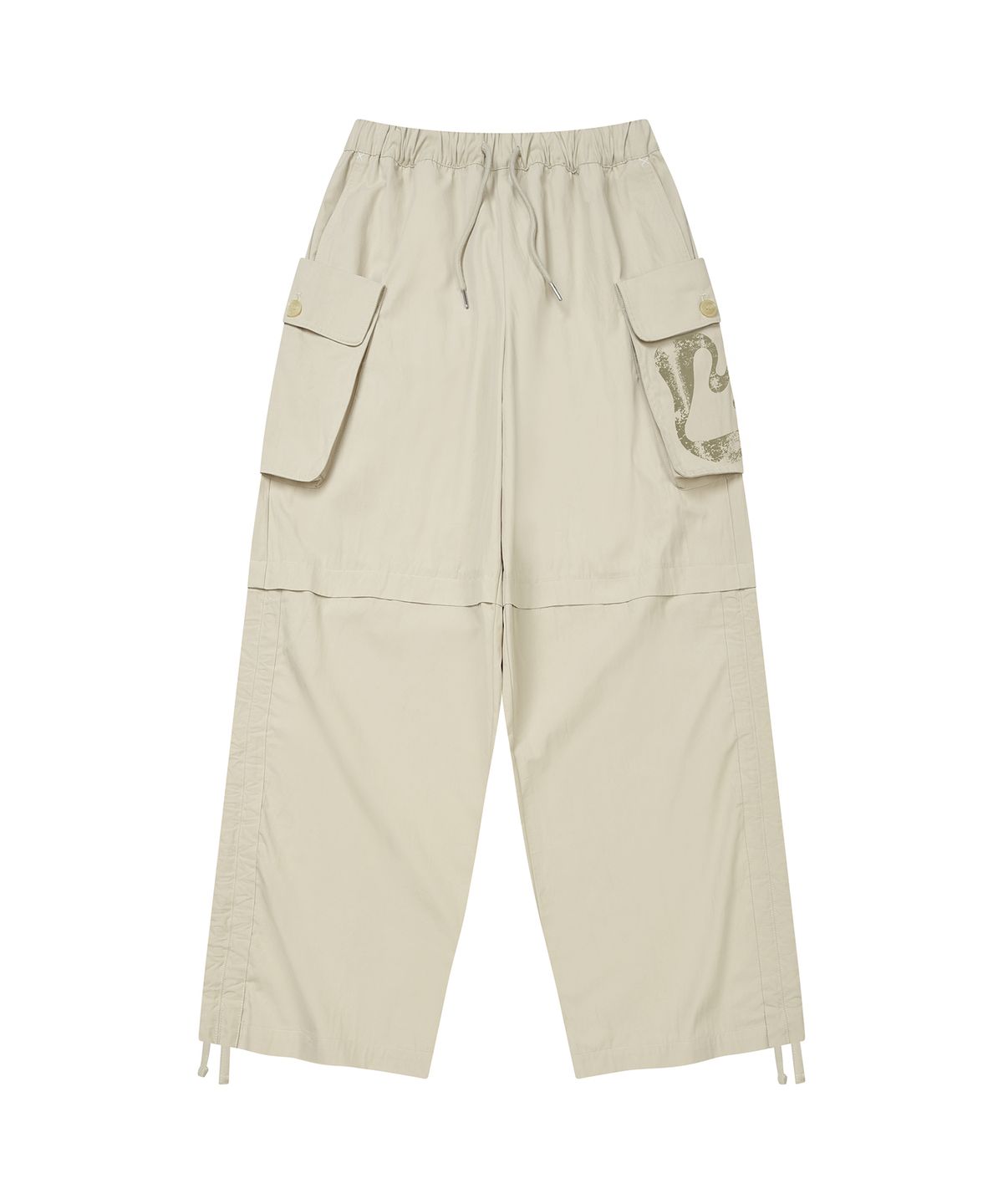 엘엠알(LMR) 셔링 포인트 스트링 카고 팬츠 BEIGE