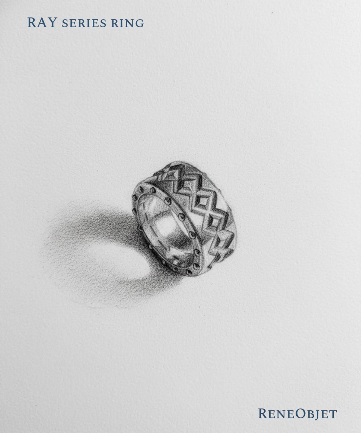르네오브제(RENEOBJET) RAY MONOLITH RING [STERLING SILVER] 패턴 볼드 포인트 링 925실버 반지