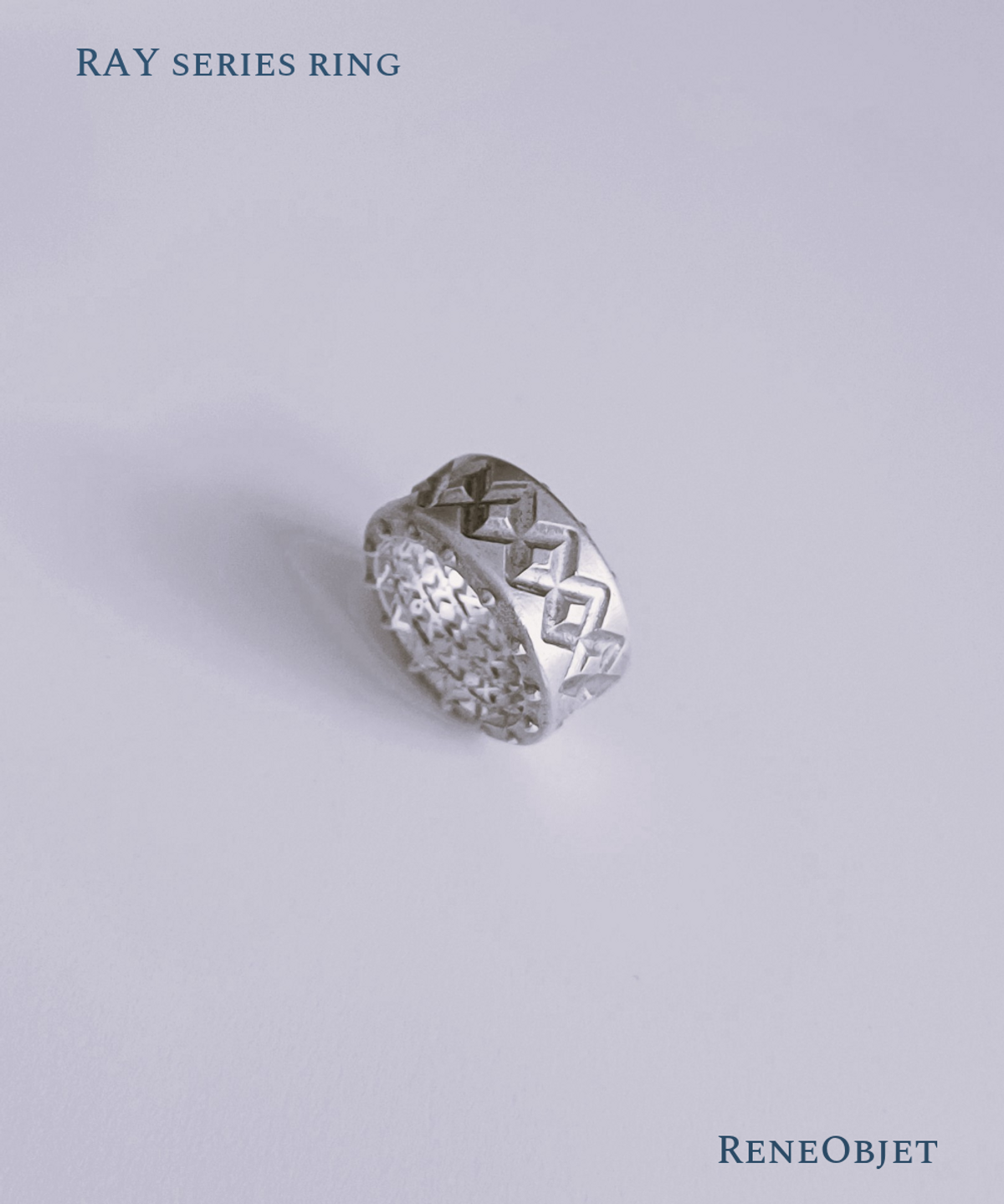 르네오브제(RENEOBJET) RAY MONOLITH RING [STERLING SILVER] 패턴 볼드 포인트 링 925실버 반지