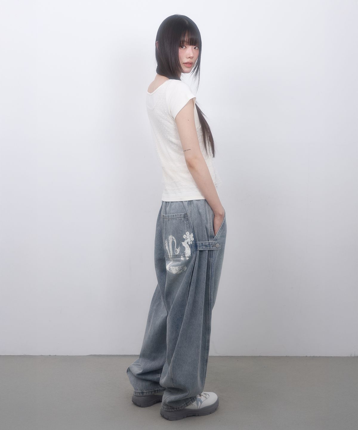 엘엠알(LMR) 투웨이 벌룬 워싱 데님 팬츠 LIGHT BLUE