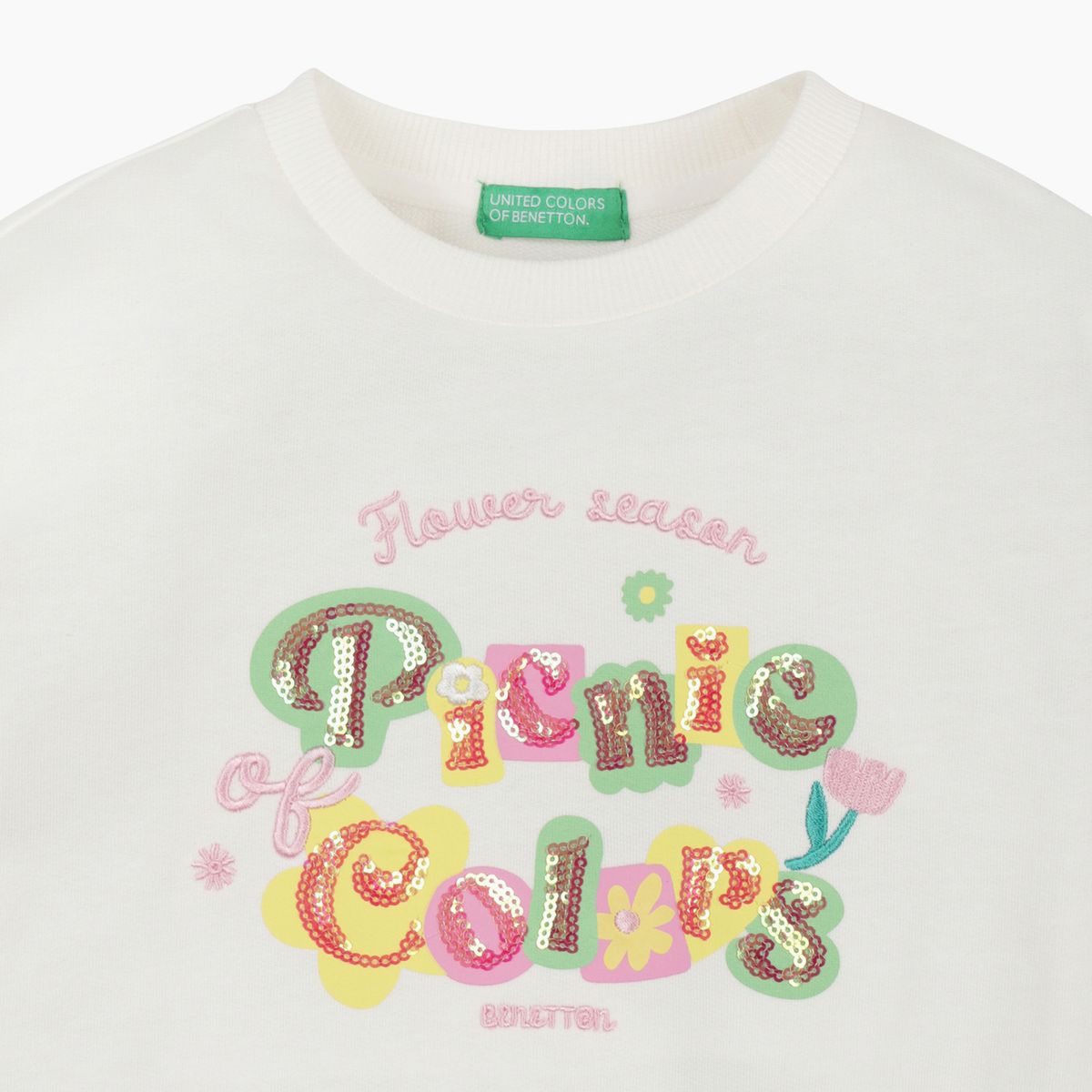 베네통키즈(BENETTONKIDS) 피크닉 플라워 맨투맨_QAMT04611IV