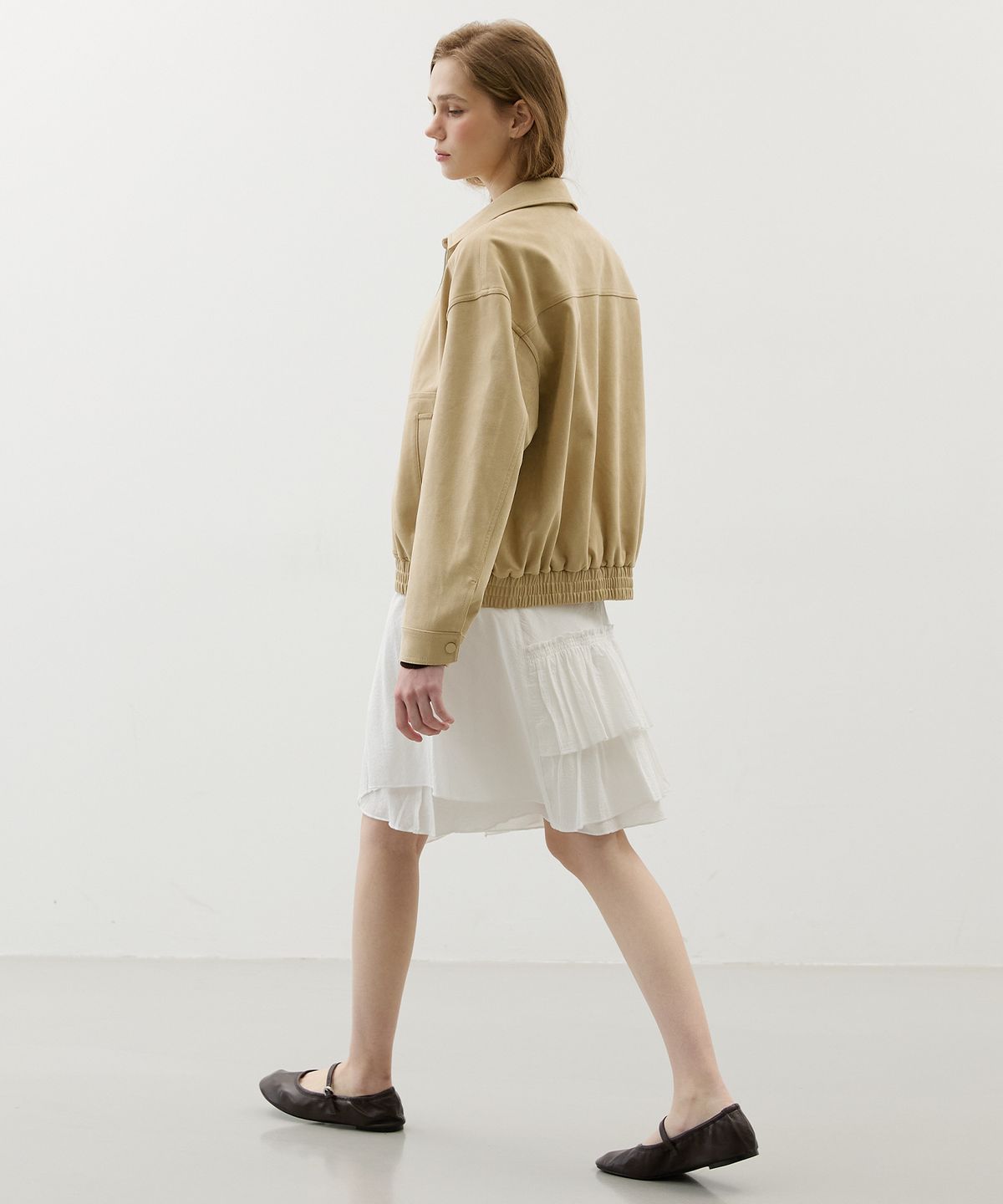 시티브리즈(CITYBREEZE) 스웨이드 포켓 블루종_LIGHT GREY