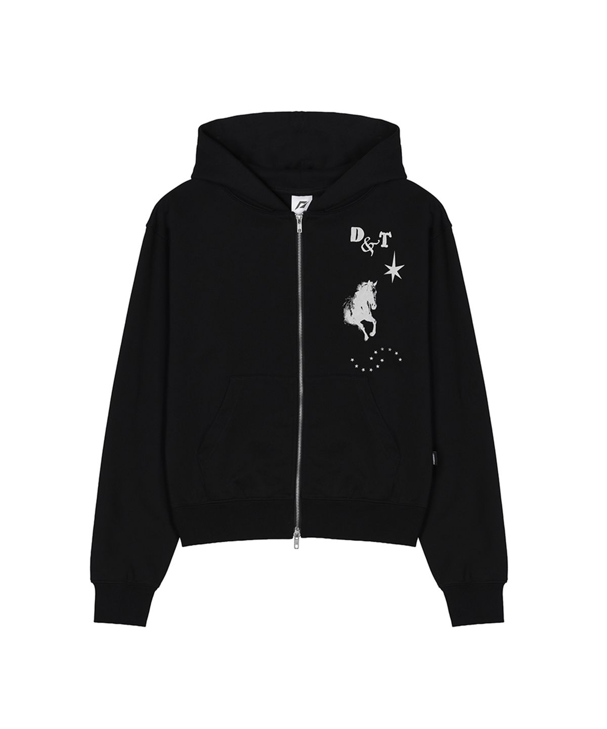 도미넌트(DOMINANT) Midnight Horse Graphic Hoodie ZIP-UP_Black