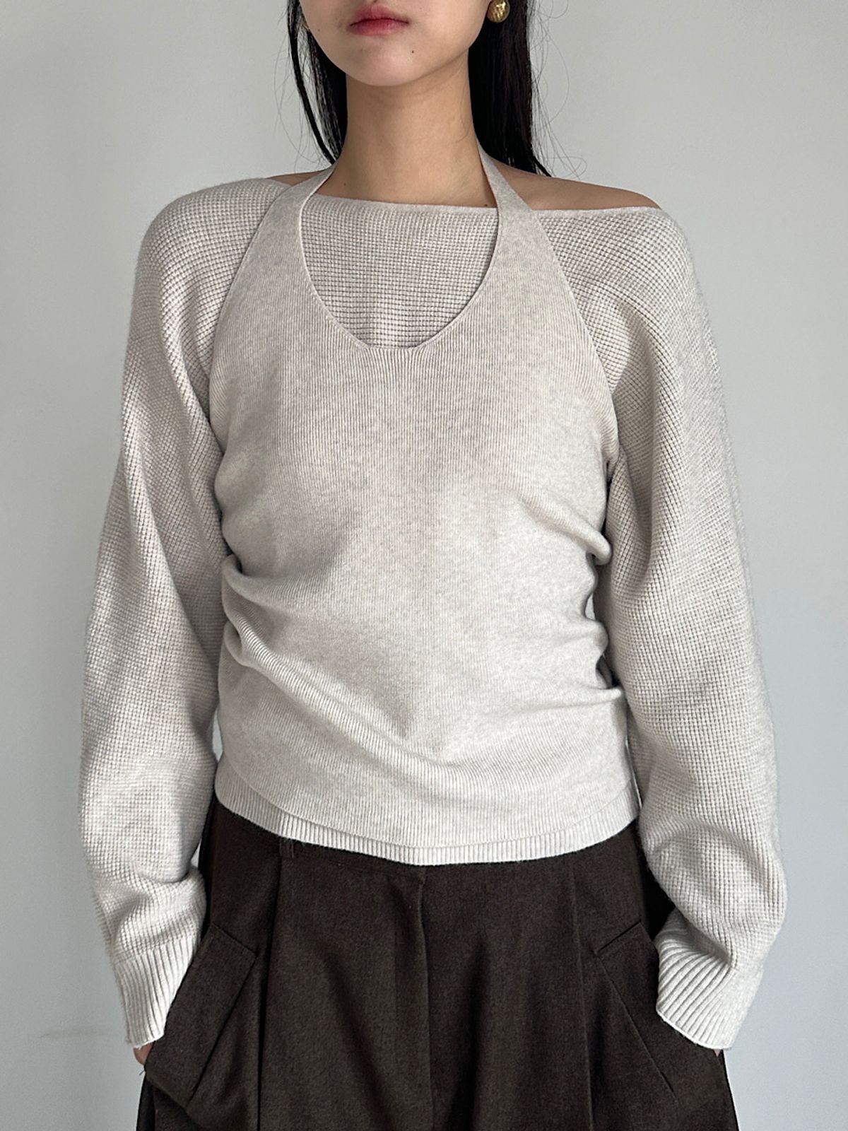 아포엠(APOEM) Contour Halter Knit Set (3C)
