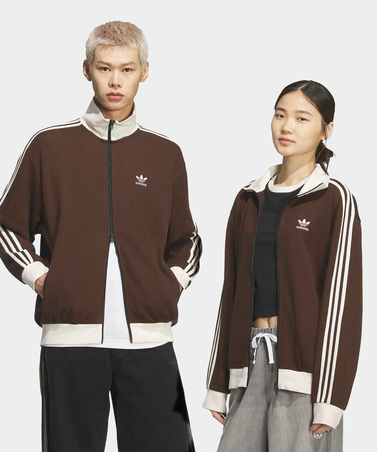 아디다스(ADIDAS) 와플 클래식 트랙탑 - 다크브라운 / KQ6865