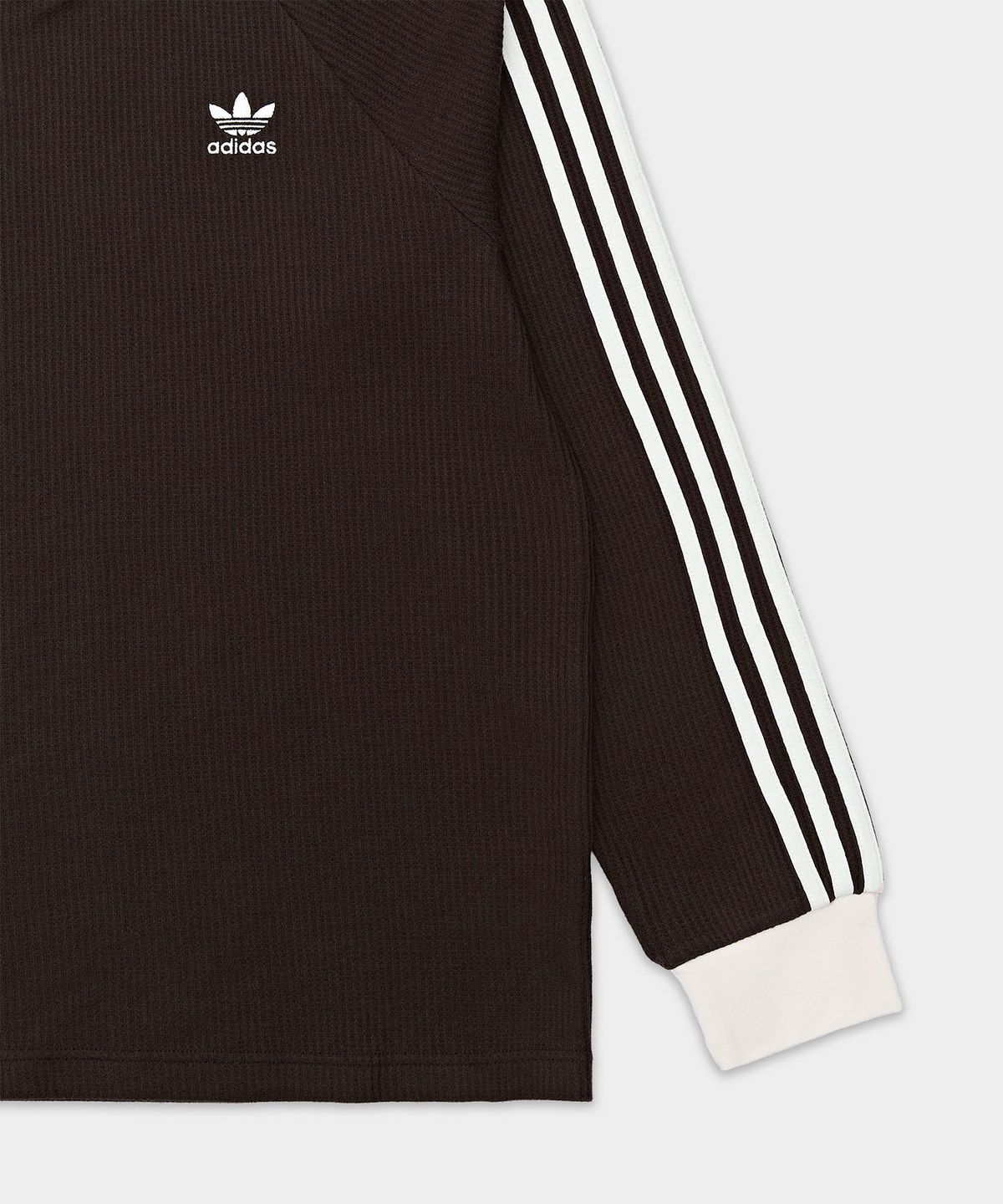 아디다스(ADIDAS) 와플 롱 슬리브 폴로 티 - 다크브라운 / KQ6868
