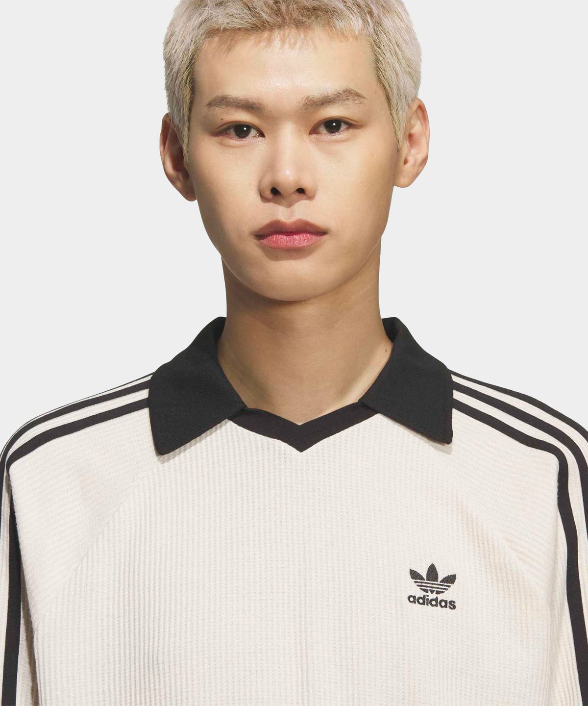 아디다스(ADIDAS) 와플 롱 슬리브 폴로 티 - 원더화이트 / KQ6867