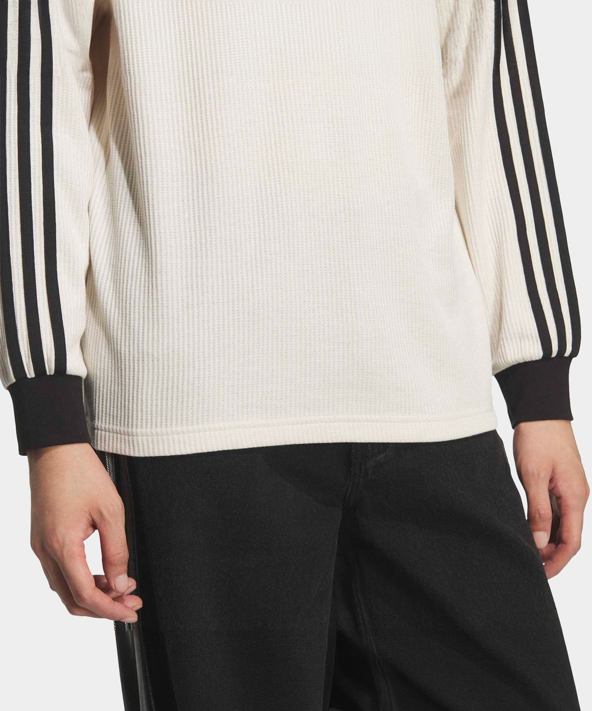 아디다스(ADIDAS) 와플 롱 슬리브 폴로 티 - 원더화이트 / KQ6867
