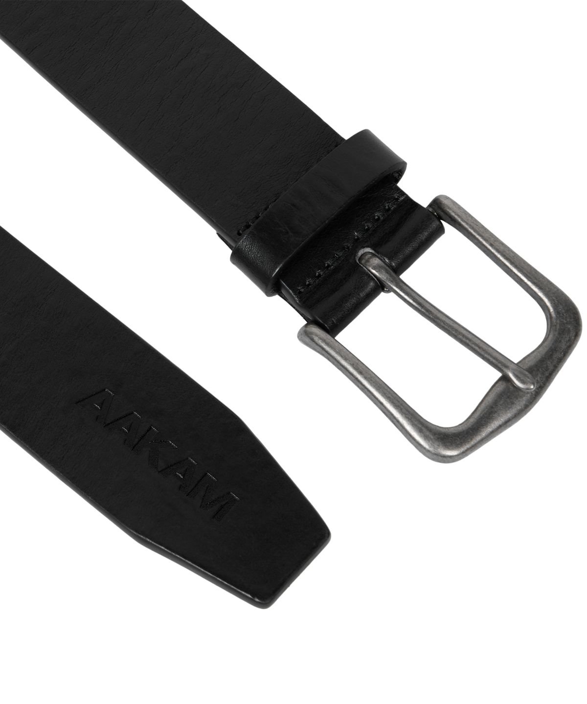 아캄(AAKAM) Square Studded Logo Belt (Black)