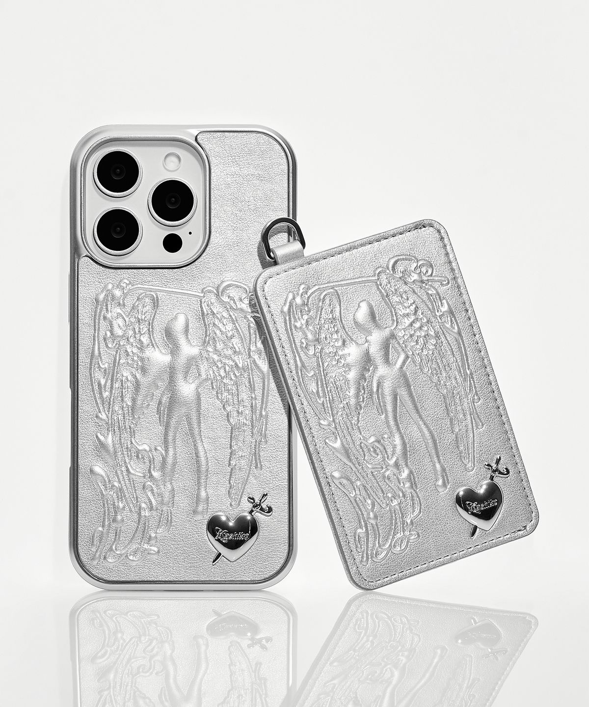 카시코(KASHIKO) Angel Heart Card Holder Silver
