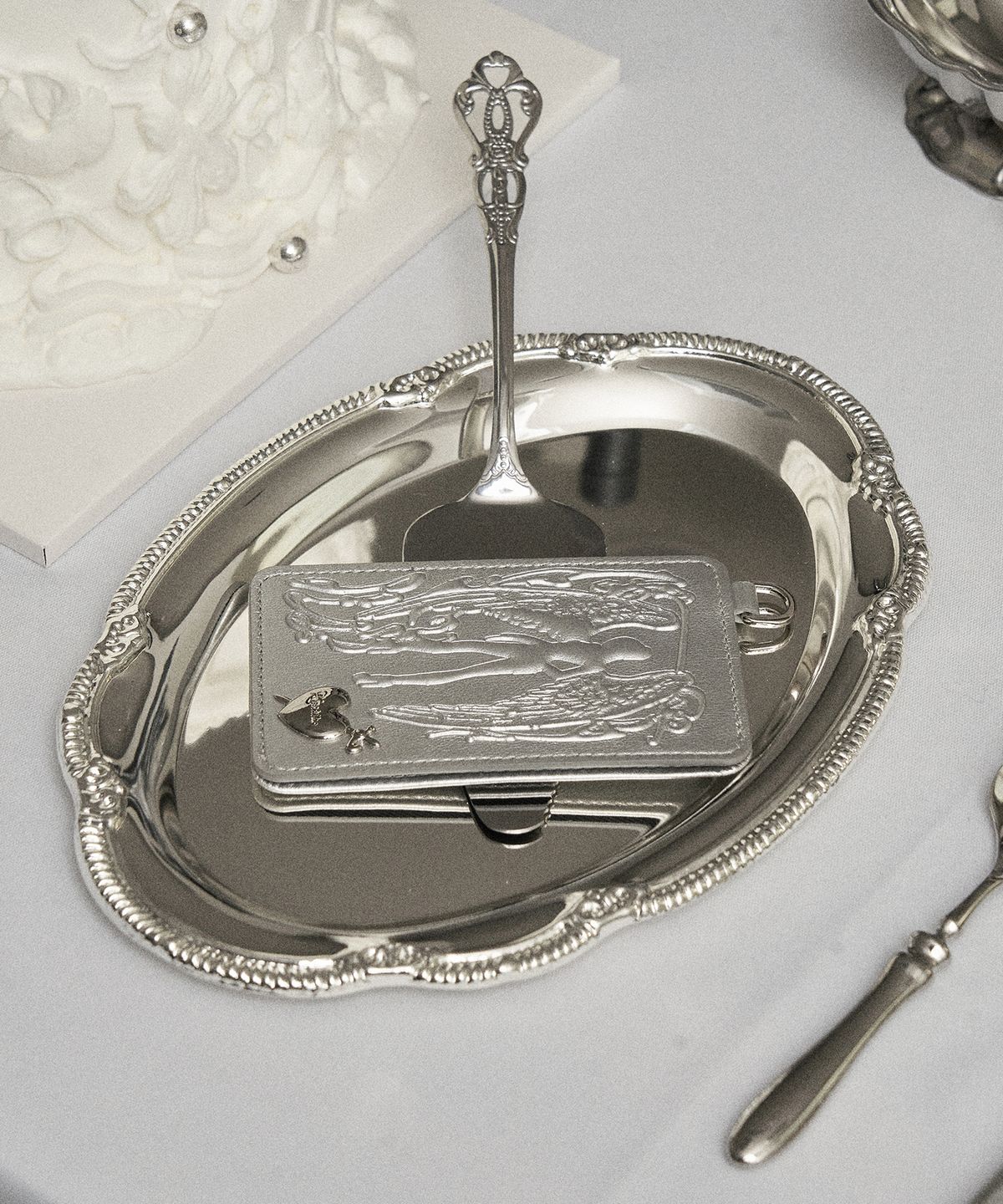 카시코(KASHIKO) Angel Heart Card Holder Silver
