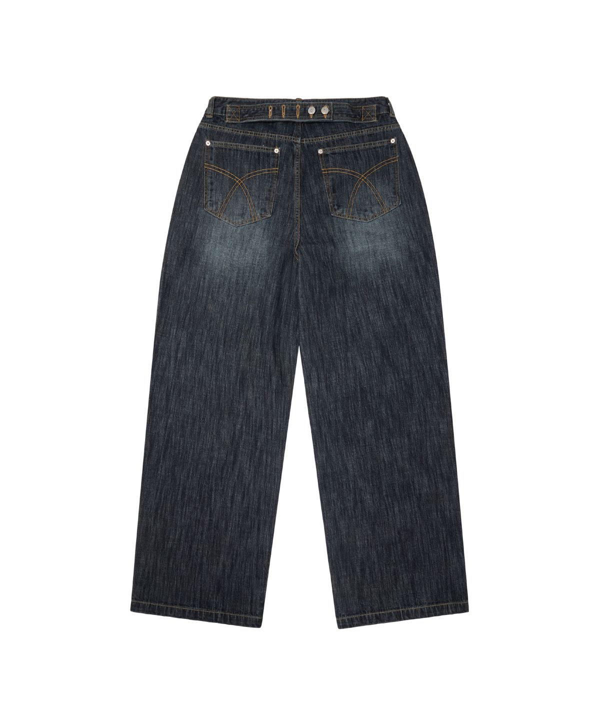 아캄(AAKAM) Scratched Denim Pants (Indigo)