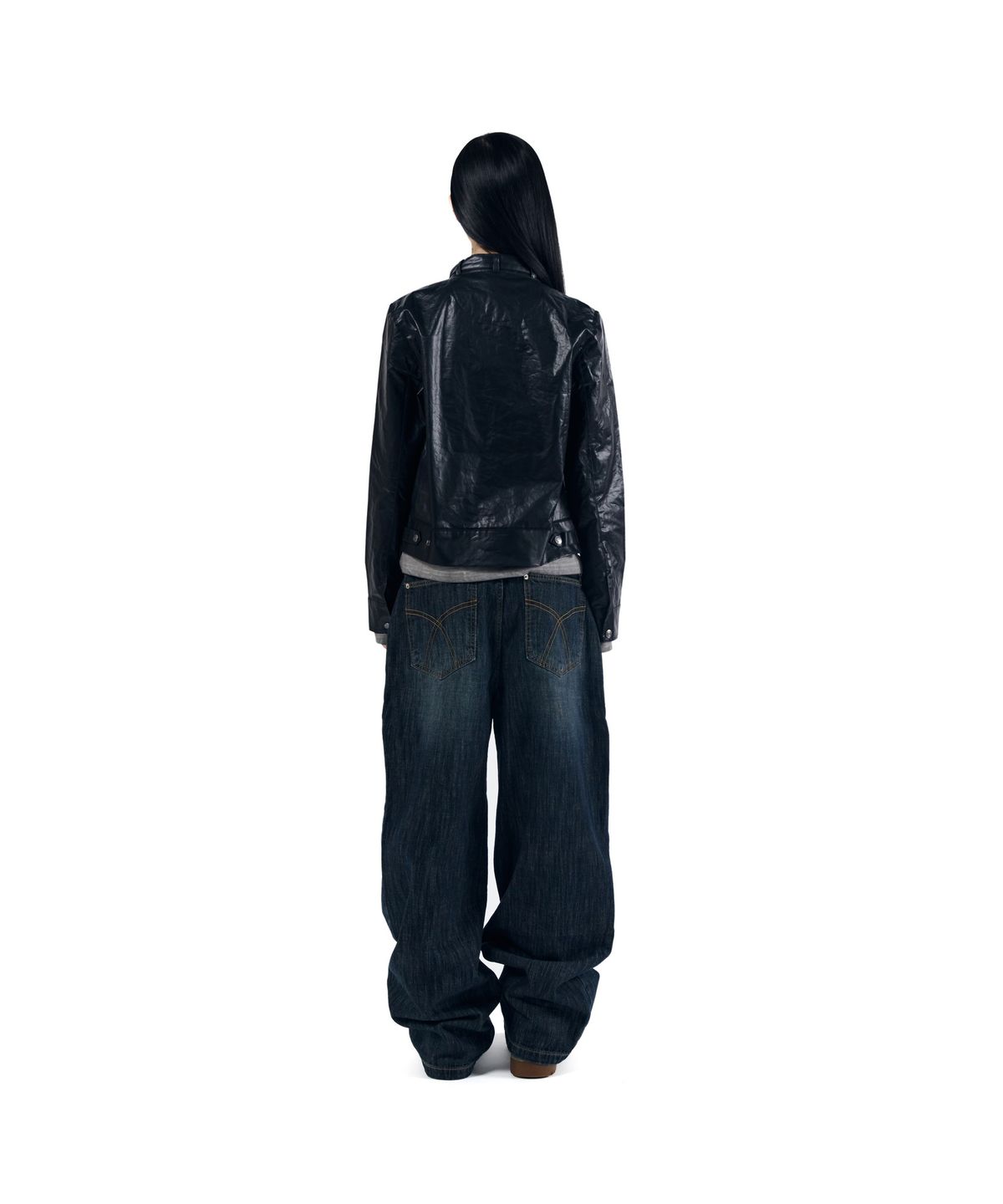 아캄(AAKAM) Scratched Denim Pants (Indigo)