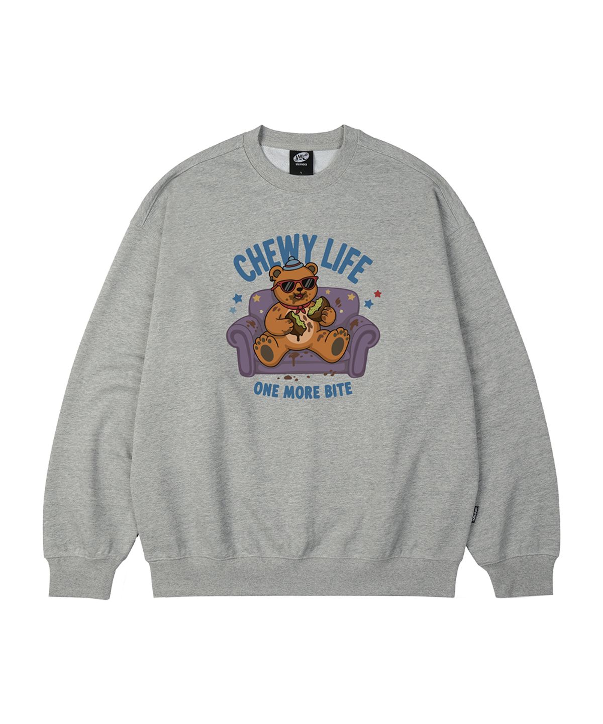 와일드락(WILDROCK) Chewy Life Bear 오버핏 맨투맨_4 COL (크롭/기본)