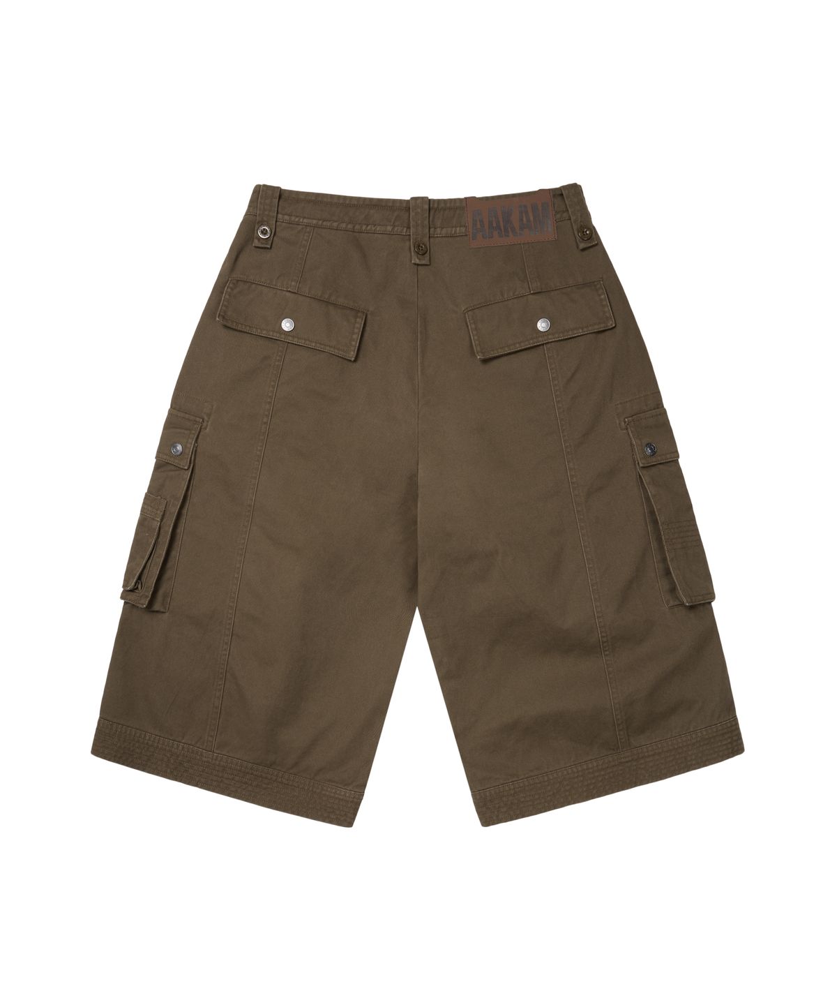 아캄(AAKAM) Knee Pin-Tuck Bermuda Cargo Pants (Brown)