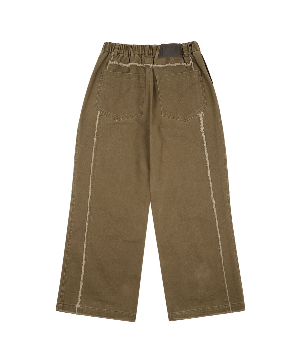 아캄(AAKAM) Knee Pin-Tuck Panel Cotton Pants (Brown)