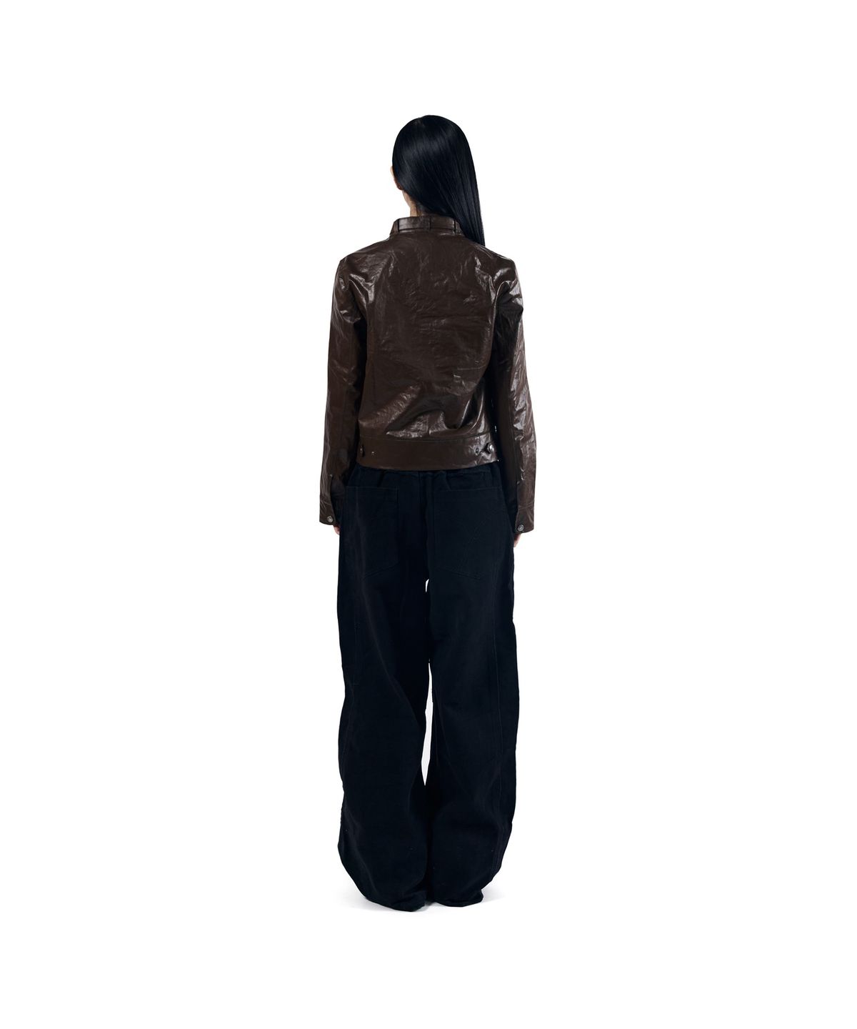 아캄(AAKAM) Knee Pin-Tuck Panel Cotton Pants (Black)