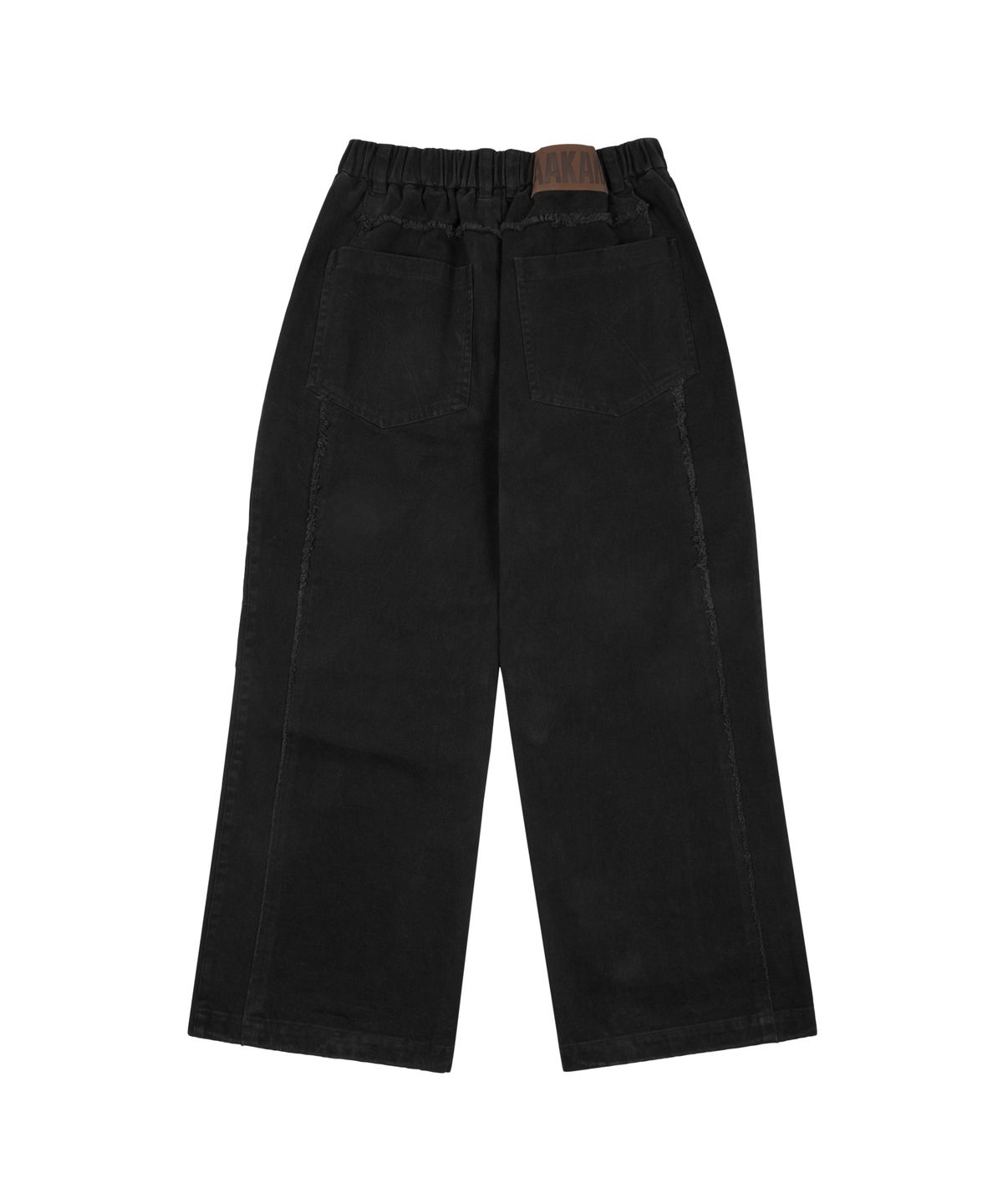 아캄(AAKAM) Knee Pin-Tuck Panel Cotton Pants (Black)