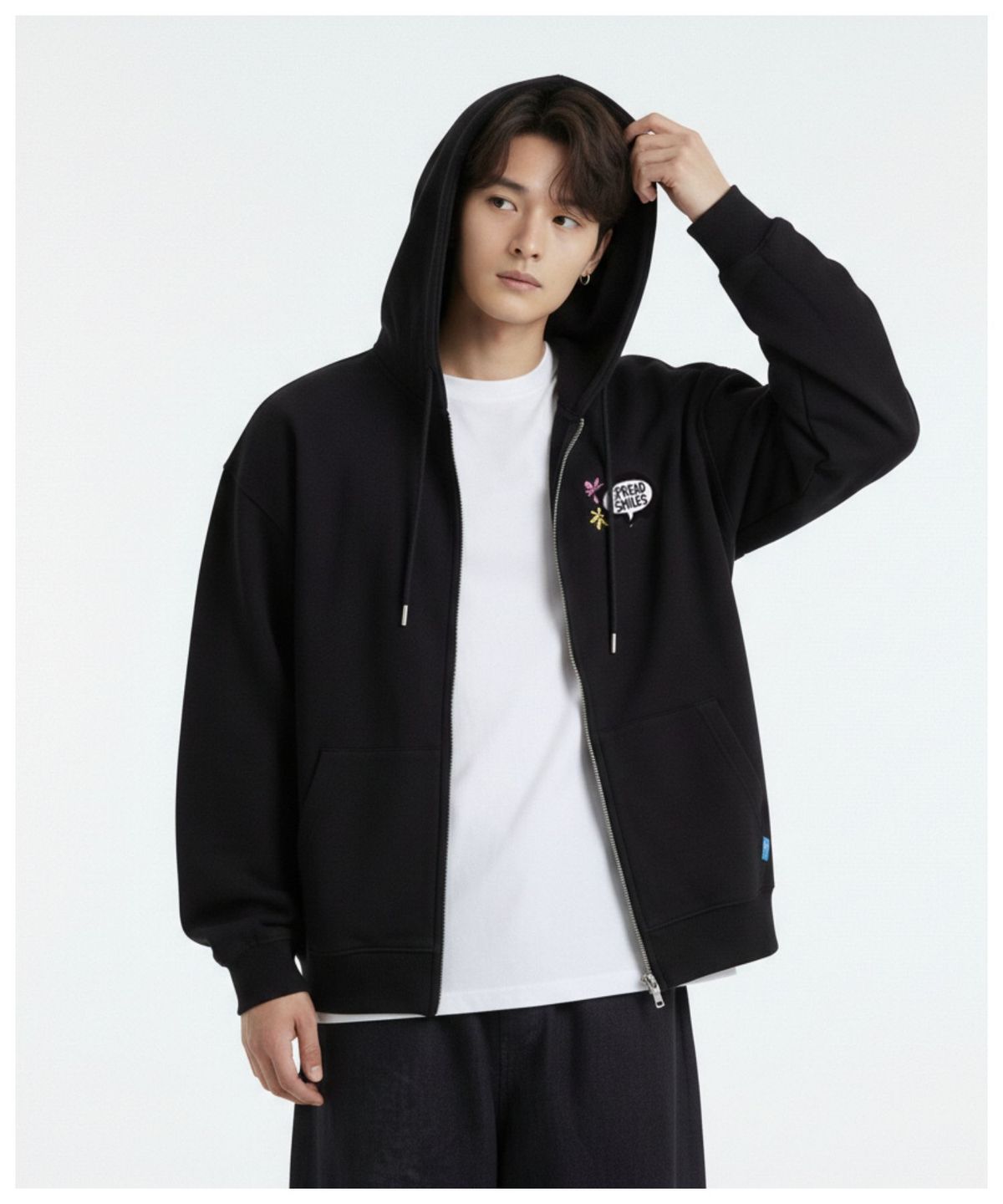 더블제이디(DOUBLE JD) 샤인 플라워 후드집업