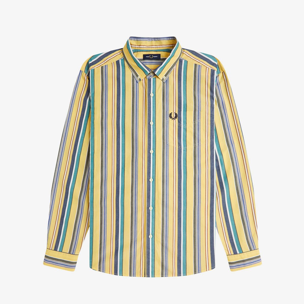 프레드페리(FRED PERRY) [Sport] 릴랙스드 스트라이프 셔츠 - 레몬 발리 AFPM2612432-26A