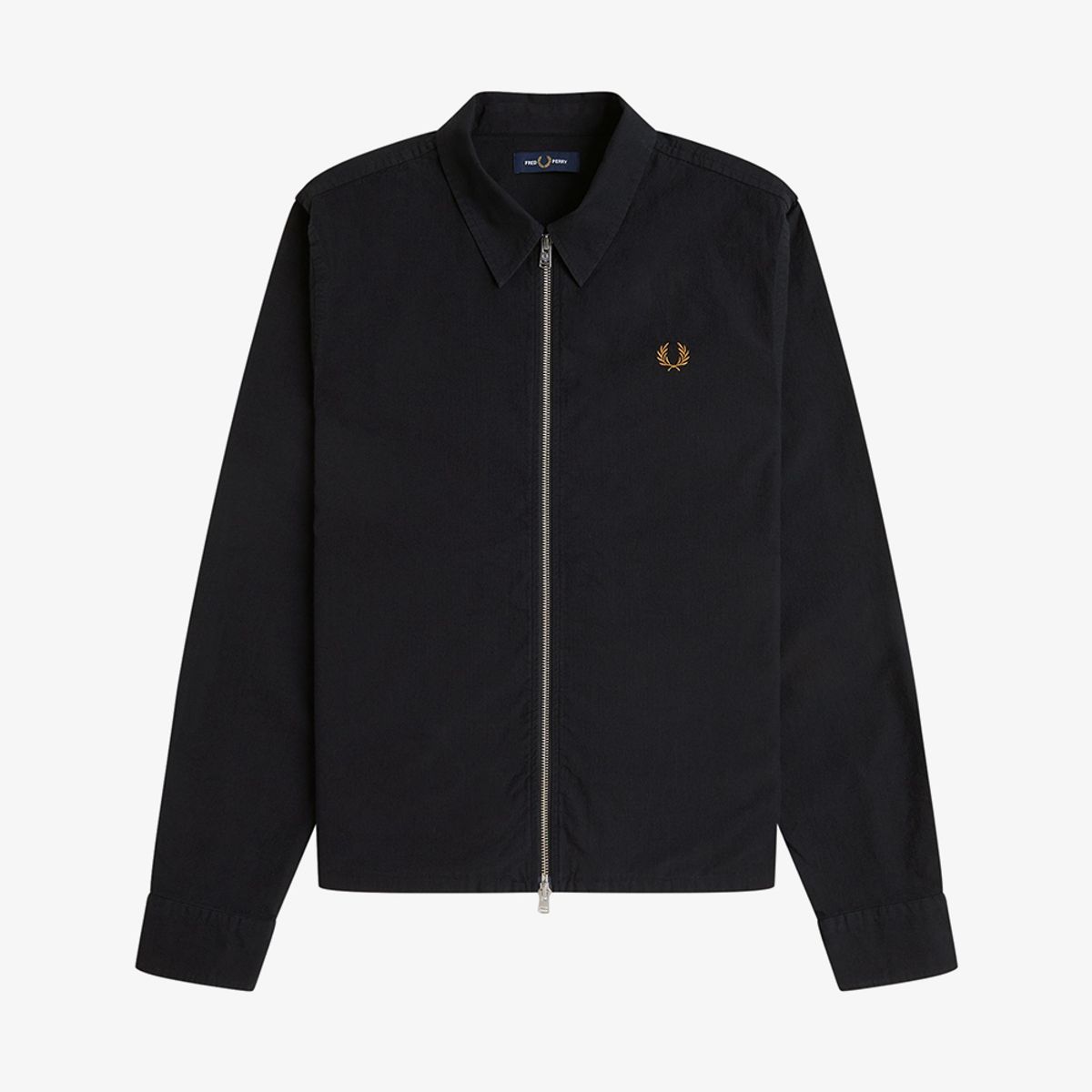 프레드페리(FRED PERRY) [Sharp] 시어서커 집 스루 오버셔츠 - 블랙 AFPM2612428-102