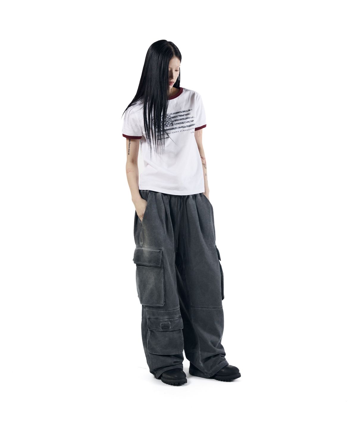 아캄(AAKAM) Multi Pocket Cargo Sweatpants (Dark Gray)